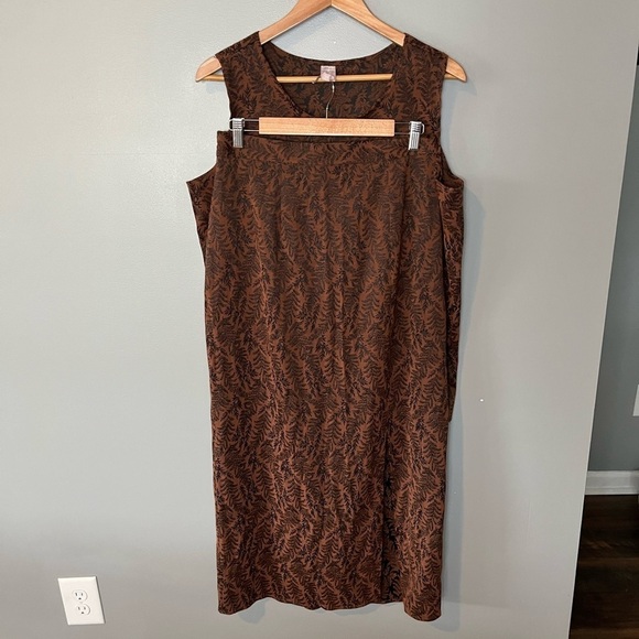 Moon Light USA Vintage 3 Piece Set Bohemian Fern Print Faux Fur Robe Top Skirt - Picture 10 of 16